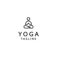 vector de icono de diseño de logotipo minimalista de arte de línea de yoga