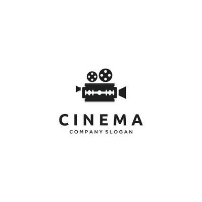 Razor blade combination camera, roll film cinema logo design