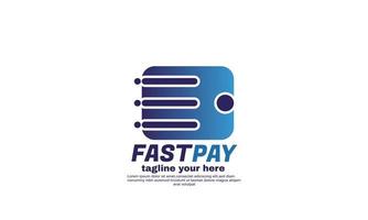 abstract illustration creative digital fast payment wallet logo sign vector