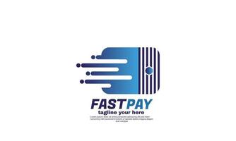 stock abstract creative digital fast payment wallet logo sign vector