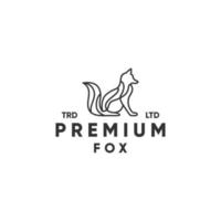 Monoline premium fox modern line art logo design vector
