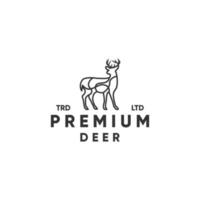 Monoline premium deer modern style logo design vector