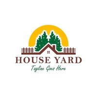 home yard illustration logo in the forest vector