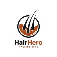 logotipo de ilustración de crecimiento de cabello humano vector