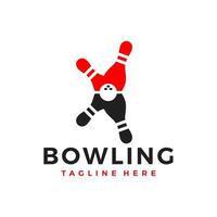 bowling ball sports illustration logo with letter V vector