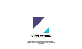 abstract creative inspiration logo for company triangle  flat style design vector