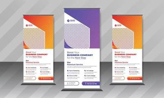 Corporate roll up design template for a business event with Presentation and Brochure Free Download vector