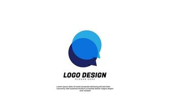 stock vector abstract creative inspiration idea branding chat logo for company or business flat style design vector