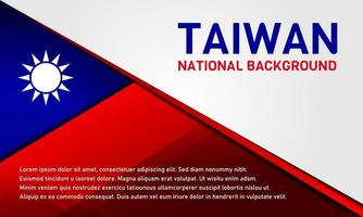 Taiwan National Presentation Background Template. With the flag, sun, and star icons. Copy space area. On gradient red, blue, and white color. Premium and luxury illustration vector design