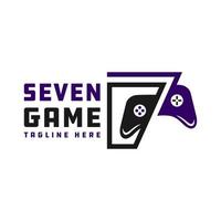 logotipo de ilustración de palo de juego con el número siete vector