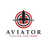 logotipo de ilustración de aviador con letra inicial a vector