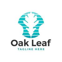 oak tree leaf illustration logo design vector
