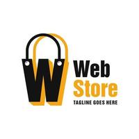 website store illustration logo with letter W vector