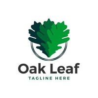 oak tree leaf illustration logo design vector