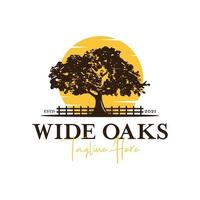 oak tree inspiration illustration logo design vector
