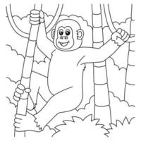 página para colorear de chimpancé para niños vector