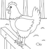 página para colorear de pollo para niños vector