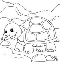 Turtle Coloring Page for Kids vector