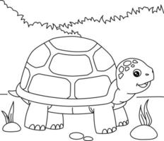 Turtle Coloring Page for Kids vector