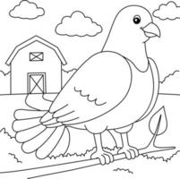 Pigeon Coloring Page for Kids vector