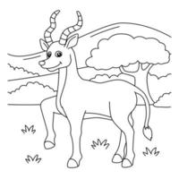 Antelope Coloring Page for Kids vector