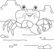 Red Jamaican Crab Coloring Page for Kids vector