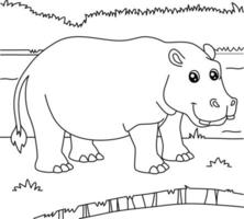 Hippopotamus Coloring Page for Kids vector