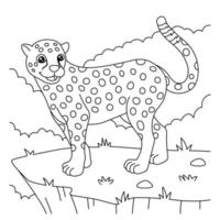 Cheetah Coloring Page for Kids vector