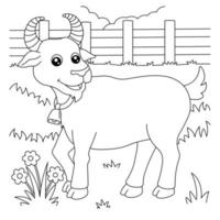 Goat Coloring Page for Kids vector