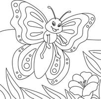 página para colorear de mariposas para niños vector