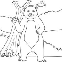 Bear Coloring Page for Kids vector