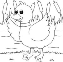 Duck Coloring Page for Kids vector