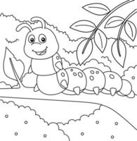 Caterpillar Coloring Page for Kids vector