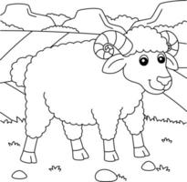 Sheep Coloring Page for Kids vector