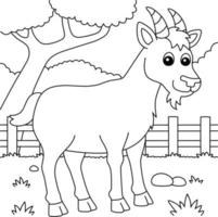 Goat Coloring Page for Kids vector