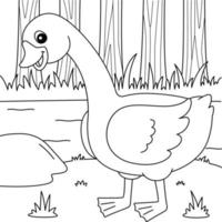 Goose Coloring Page for Kids vector