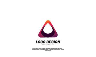 abstract creative inspiration logo for company triangle flat style design vector