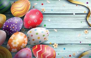 Celebration of Easter Sunday With Colorful Easter Eggs vector