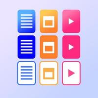 conjunto de iconos de archivo vector kit colorido