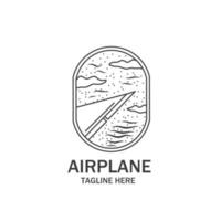 diseño de ilustración de logotipo vintage, vuelo de avión, avión. diseño minimalista sencillo vector