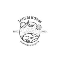 Vintage Logo illustration design, galaxy, universe world, outer space planet design outside the earth. simple minimalist design. vector