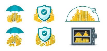 Canadian Dollar Money Protection and Security Set vector