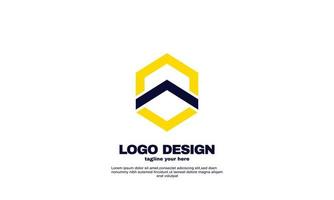 abstract creative corporate company business simple idea hexagon design logo element brand identity design template vector