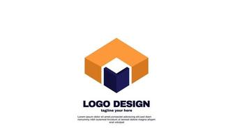 awesome creative company building business simple idea design logo element brand identity design template vector