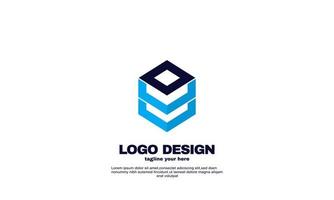 plantilla de diseño de identidad de marca de elemento de logotipo de diseño de hexágono de idea simple de empresa corporativa creativa increíble vector