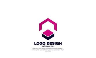 stock abstract creative corporate company business simple idea hexagon design logo element brand identity design template vector