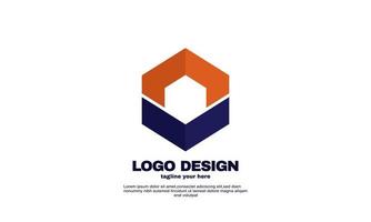 stock creative company building business simple idea design logo element brand identity design template vector