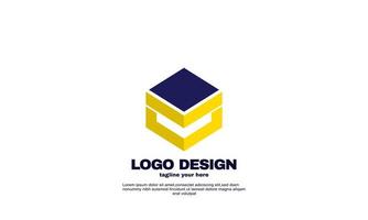 stock creative company building business simple idea design logo element brand identity design vector