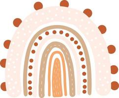 Cute rainbow. Beautiful rainbow. Vector illustration. Scandinavian style, hand drawing for design, decor and kids collection