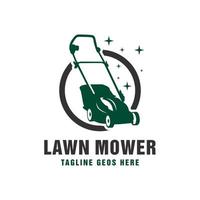 garden lawn mower logo vector